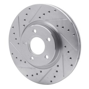 Ford Escape Brake Rotor (1) - Front Left - R1 Concepts - Drilled & Slotted - Silver - `04-`19